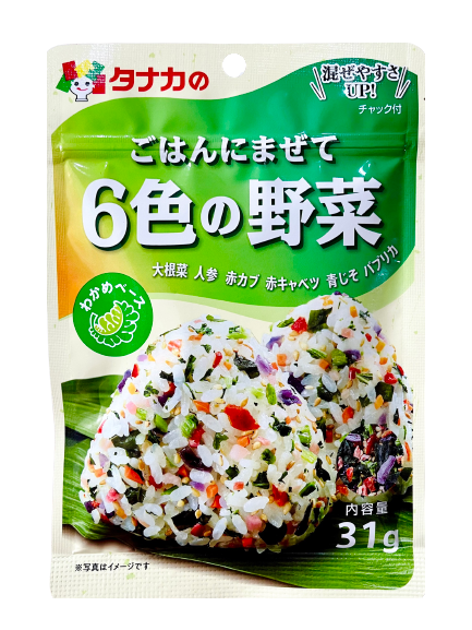 Gia vị rắc cơm rau củ 6 màu Tanaka 31g