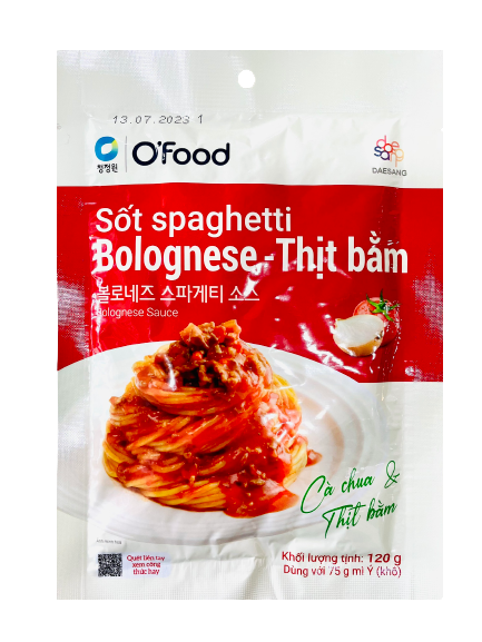 Sốt spaghetti Bolognese thịt bằm O'Food 120g