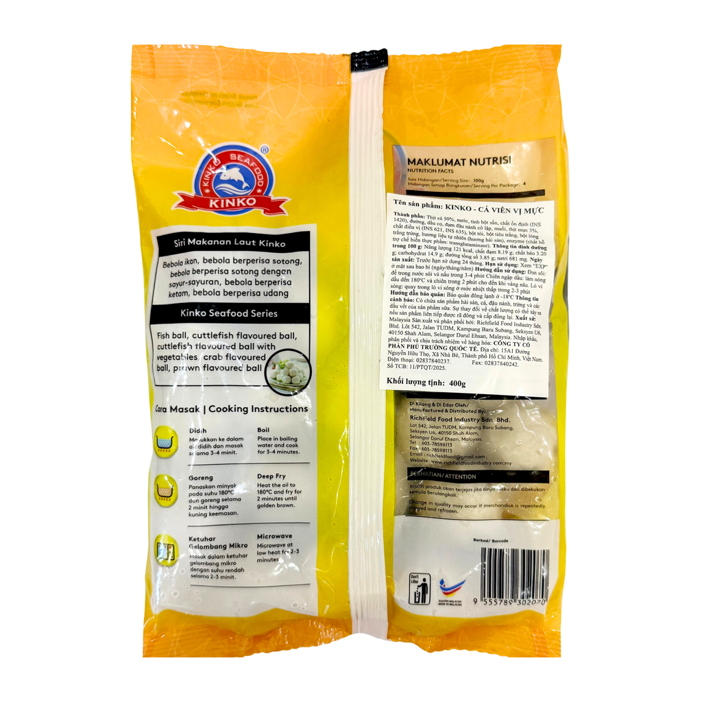 Cá viên vị mực Kinko 400g