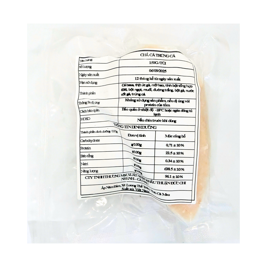 Chả cá trứng cá hình lá Jin Yang 150g