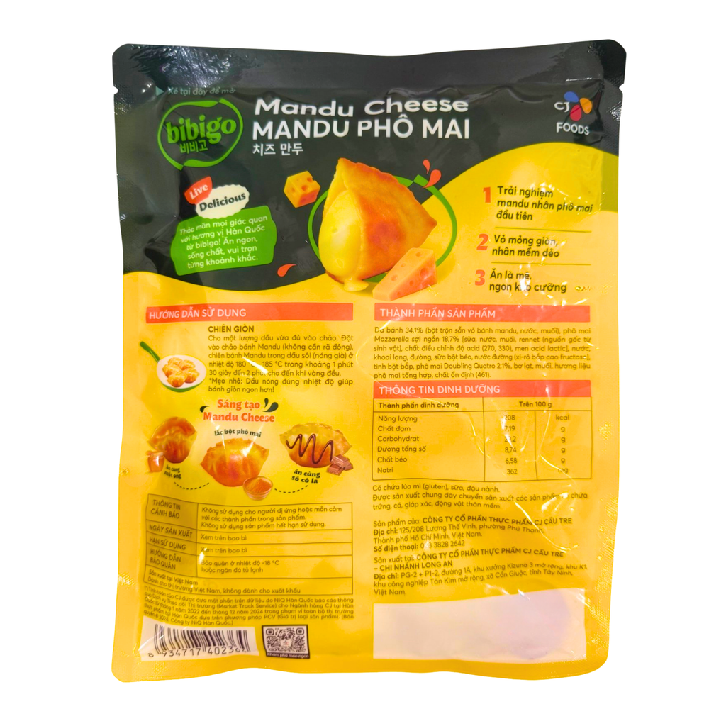 Mandu nhân phô mai Bibigo 252g