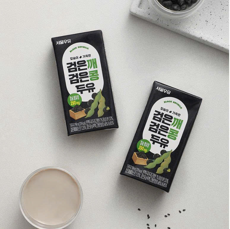 Sữa đậu nành mè đen, đậu đen chứa canxi Seoul Milk 190ml