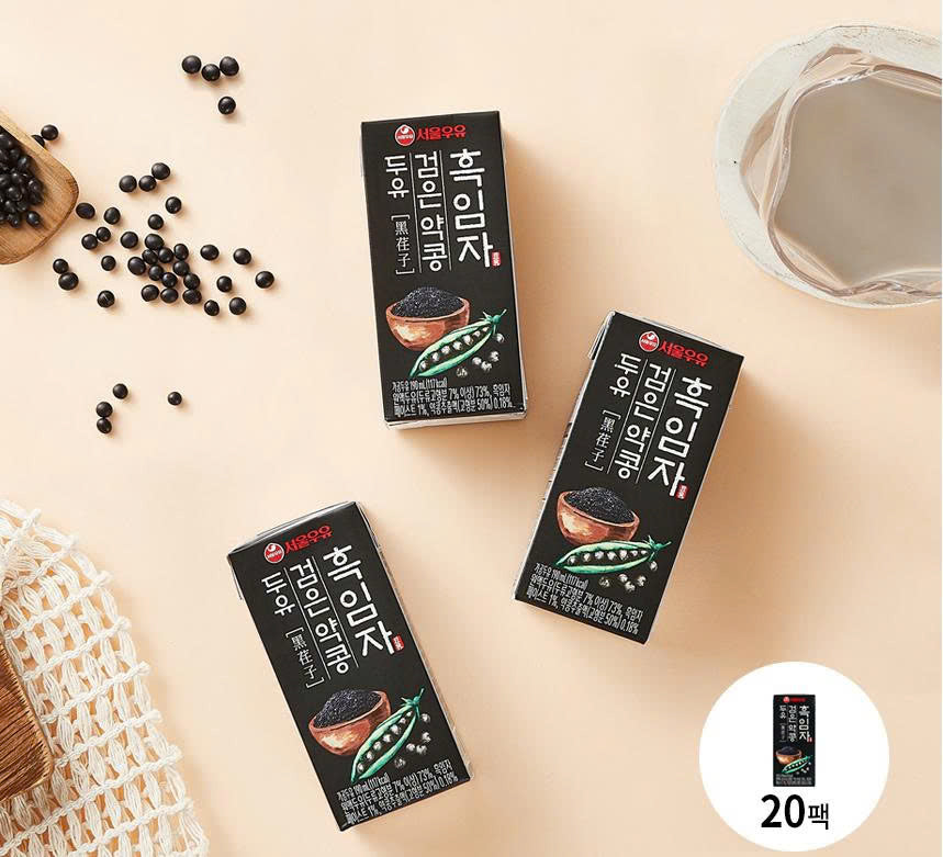 Sữa đậu nành mè đen và đậu đen Seoul Milk 190ml